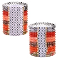 Set di braccialetti di Halloween con perline BOO e SPOOKY in vetro e acrilico colorato - Set di Lettere Multicolore