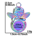 Colgante de ángel de acero inoxidable arcoíris dimensiones 2,5cm altura y 2,8g peso - Colgante de Ángel de Acero Inoxidable (S1204) / Arcoíris
