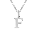 Silver stainless steel initial F letter pendant necklace for women, minimalist style - Letter F / Steel Color