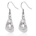 Vintage silver western cowboy hat drop earrings with antique finish and hooks - Cowboy Hat Style (ZW712)