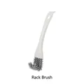 Brosse de nettoyage grill polyvalente avec poils en acier et racloir blanc - Blanc