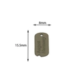 Brown alloy letter tag pendant with matte finish and August Harmony engraving - Grey Green