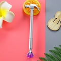 Silver hammer shaped ballpoint pen with a large purple gemstone on the handle end - Diamond Hammer - Silver / 0.5mm