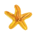 Golden starfish hair clip with rainbow sequins and metallic finish for summer girls - Medium Yellow Leather
