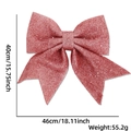 Pink glitter Christmas bow decoration, 40cm x 46cm, 55.2g, for tree DIY ornaments - Size 1 (46x40cm) / Pink