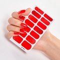 Red manicure nail stickers AF-041 with glitter and star patterns on white background - AF-041 (Red/Glitter/Star Pattern)