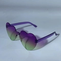 Lunettes de soleil cœur sans monture violettes avec verres dégradés violets et verts - Dégradé Violet Vert Néon