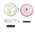 Boîte bento en céramique à 3 compartiments, motif ananas et couvercle hermétique - Bol 3 compartiments 8 pouces - Ananas avec couvercle