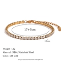 Vergoldetes Edelstahl-Tennisarmband mit 3mm mikroverzierten Zirkoniasteinen - Gold (3mm)