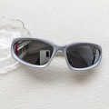 Kids rectangular matte silver sunglasses with dark lenses for outdoor fashion style - Silver Frame White Mirror Lens