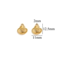 Golden scallop shell pendant in stainless steel for DIY jewelry, size 12.5x11mm - Gold Shell-502