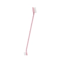 Pink double-headed pet toothbrush with long handle for cats and dogs deep cleaning - Pink Large (Nylon Bristles)