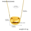 Tabla de tallas detallada para el collar con colgante de frijol de acero pulido oro - Dorado Grande (61+5cm)