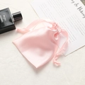Elegant pink satin drawstring pouch for gift packaging and cosmetics storage - Pink No.23