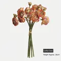 Artificial ranunculus flower bouquet in coffee color, 26cm height for wedding decor - Height approx 26cm / Coffee