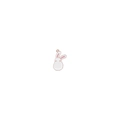 White enamel rabbit charm with pink ears and golden edges for jewelry making - 10 Pieces Pack / Standing Rabbit