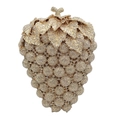 Grape-shaped sparkling gold evening clutch bag with full rhinestones for formal parties - Gold