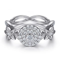 Elegant 925 sterling silver flower ring with zircon cluster and sparkling floral accents - Tl-414