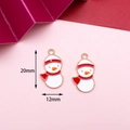 Snowman alloy enamel charm in red and white colors for DIY Christmas jewelry making - 6# Snowman