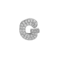 Micro-paved letter G charm in silver finish with white cubic zirconia crystals - Silver G