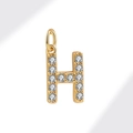 Minimalist gold letter H pendant necklace with micro-paved cubic zirconia stones - Gold (Letter H)
