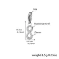 Silberner Unendlichkeit-Anhänger aus Edelstahl mit Zirkonia für Ketten und Armbänder - Zirkon Unendlichkeit Anhänger / Stahlfarbene Unendlichkeit Zirkon