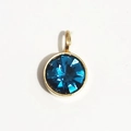 Pendentif doré 6mm en acier inoxydable avec pierre de naissance bleu foncé - Or - Décembre