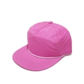 Détail de la casquette de baseball rose en nylon avec cordelette blanche - M (56-58cm) / Rose rouge