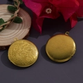 Pendentifs médaillons vintage dorés avec motif phénix et surface polie pour couples - N°4 Médaillon Rond à Relief Phénix (32.5*36mm)