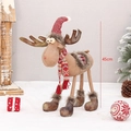 Standing Christmas reindeer plush ornament in red knit hat and scarf, 45cm height - YF201899/Red White Striped Scarf/Height 45cm