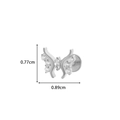 Silver G23 titanium butterfly labret stud with sparkling crystals, 0.89cm wide design - 3# Silver - Butterfly Shape