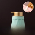 Mint green ceramic soap dispenser with speckled texture and a golden pump head - Diamond Style / Mint Green with Gold Pump