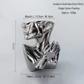 Modern abstract human bust vase with electroplated silver finish and mirror surface - Half Body Portrait Vase / Electroplated Silver