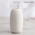 Modern white ceramic vase HP004 with ribbed texture, height 14.5cm for home decor - White (14.5CM Height)