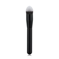 Detail of soft flame-shaped makeup brush showing dual-tone synthetic bristles and black handle - Single Straight Fiber Flame Brush