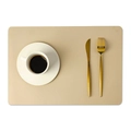 Tovaglietta rettangolare minimalista in ecopelle beige con finitura superficiale testurizzata - 43*30cm / Albicocca