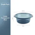 Grand lavabo en plastique bleu transparent avec poignées antidérapantes pour la salle de bain - Grand Bleu Transparent