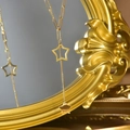 Close-up of gold star pendant necklace with layered paperclip and fine link chains - Gold Star Elements Patchwork Chain