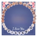 Sister beaded natural stone bracelet with greeting card gift set for women - To My Sister