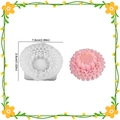 White silicone flower mold for candles with pink petal craft, size 7.6cm x 2.6cm - Flower Style 08 (3D Floral Cluster)