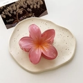 Pink plumeria hair claw clip with gradient candy colors for elegant floral hairstyles - Large / Gradient Red