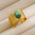61-Green Oval Stone