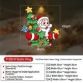 Christmas window sticker showing Santa Claus and Xmas tree with double-sided color effect - Santa Claus And Christmas Tree (P-SD247) / Small