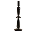 Elegant black glass candle holder with a glossy finish for minimalist home decoration - Black Simple Glass (B7)