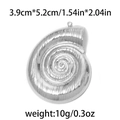 Ciondolo a forma di conchiglia nautilus in acciaio inox 304 per gioielli fai da te - Conchiglia Grande / Argento