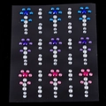 Blue, purple and pink rhinestone gem stickers with white pearls for face and body makeup - MX-016 Iridescent Tassel