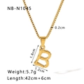 18k vergulde titanium stalen ketting met een bamboe stijl letter B hanger - B(NB-N1045)