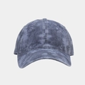 Dettaglio della trama denim lavato vintage e delle cuciture sul cappello da baseball - Regolabile / Blu