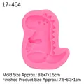 Pink silicone dinosaur mold for fondant and chocolate cake decoration 8.8x7cm size - Style 7 / Pink