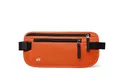 Waterproof orange RFID blocking travel money belt with dual zipper pockets for secure storage - Orange